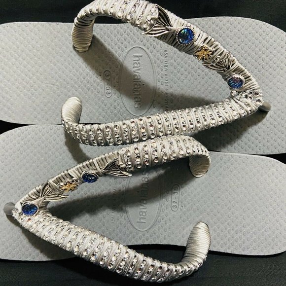 [SOLD]--------Havaianas Grey Sandals Mermaid style - Picture 4 of 8